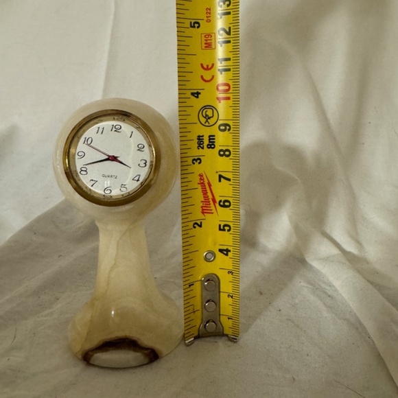 Unbranded Vintage White Onyx Marble Table Desktop Clock - Picture 7 of 8
